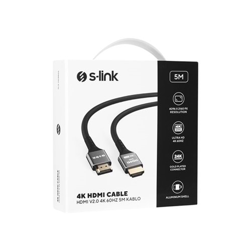 S-LINK 5emtre SLX-HD4K05 HDMI Kablo Metal 2.0v 4K