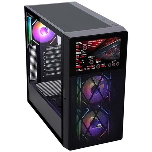 POWERBOOST PB-P4367BB GAMING Mid-Tower PC Kasası 3-RGB FANLI