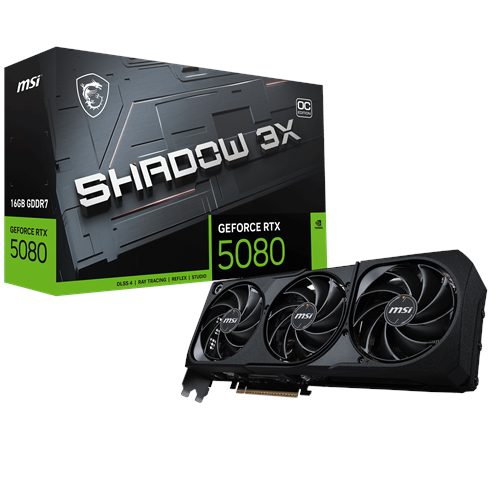 MSI RTX5080 16GB SHADOW 3X OC 16G GDDR7 256bit HDMI DP PCIe 5.0