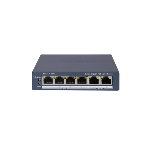 HIKVISION 4port PoE 30w Gigabit Yönetilemez Switch DS-3E1506P-EI/M