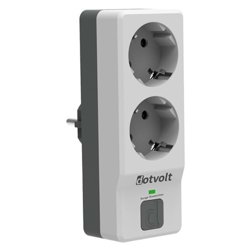 DOTVOLT 2-li Surge Hunter 350 Joules Akım Koruma Prizi Gri