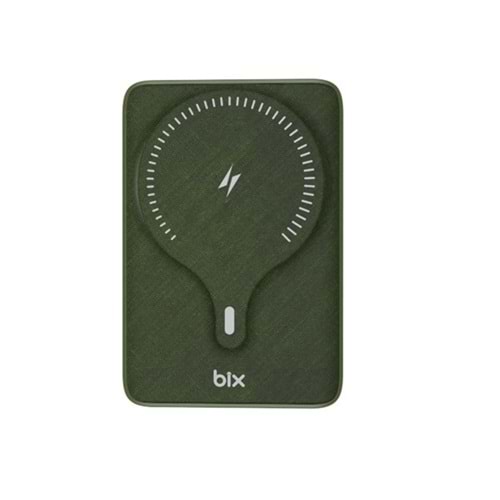 BIX 10000mAh BXPB105-GRE 22.5W-15W Kablosuz Powerbank Yeşil