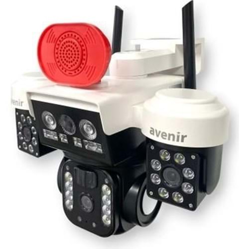 AVENIR 6MP 3Lens PTZ Speed Dome Wıfı Kablosuz IP Solar Kamera AV-S263W