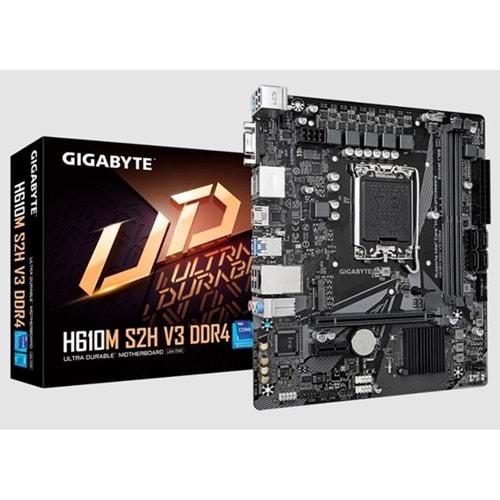 GIGABYTE H610M-S2H v3 DDR4 HDMI DP PCIe 16X v4.0 1700p mATX