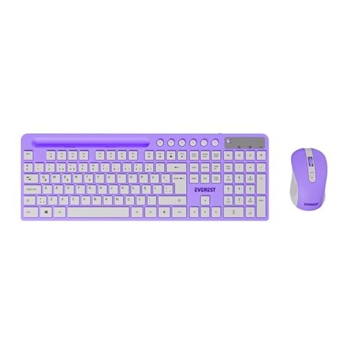 EVEREST KM-730 Kablosuz Q Trk Mor/Beyaz Klavye - Mouse Set