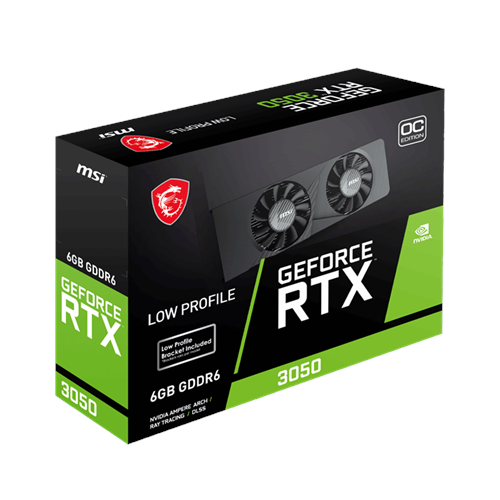 MSI 6GB RTX3050 LP E 6G OC GDDR6 96bit HDMI DP PCIe 4.0 Low Profile