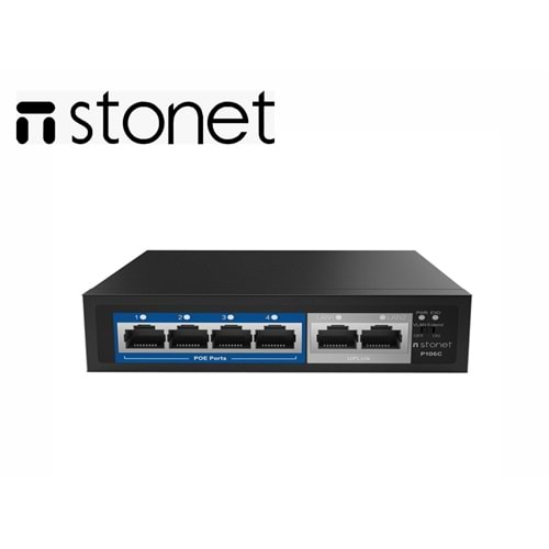 STONET (P106C) Fast Ethernet Standart Port POE Switch 4FE POE+2FE UPLINK