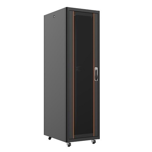 AGER 26U 600x800mm Dikili Tip Siyah Kabinet Agena AG-AN26U6080S1 Cam Kapak