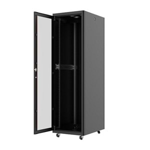 AGER 26U 600x800mm Dikili Tip Siyah Kabinet Agena AG-AN26U6080S1 Cam Kapak