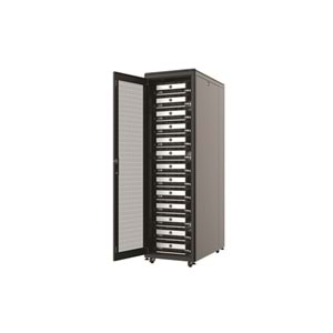 AGER 36U 600x1000mm Dikili Tip Siyah Kabinet Vega AG-VB36U6010S1 Cam Kapak