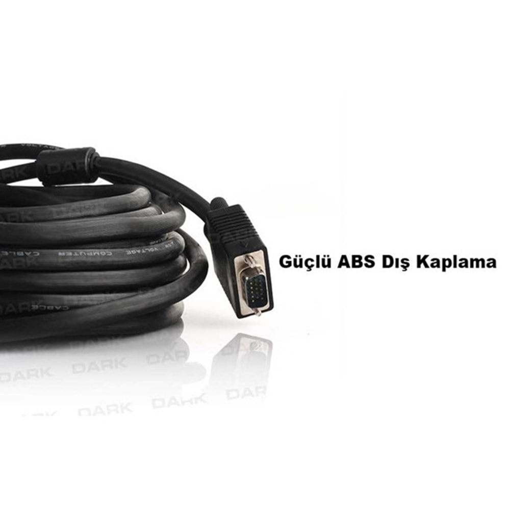 DARK 10metre DK-CB-VGAL1000 VGA Uzatma Kablosu