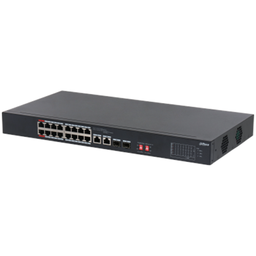 DAHUA 16port PoE 135w 2-SFP 2-Uplink Yönetilemez Switch S3218-16ET-135