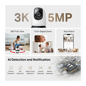 MERCUSYS 5mp 4mm Kablosuz Wıfı Pan-Tilt IP Kamera MC230