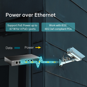 TP-LINK 6port 67w 4port PoE 10/100 Yönetilebilir Switch TL-SF1006P